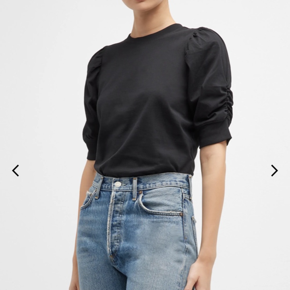 FRAME | Frankie Ruched Puff Sleeve Tee
